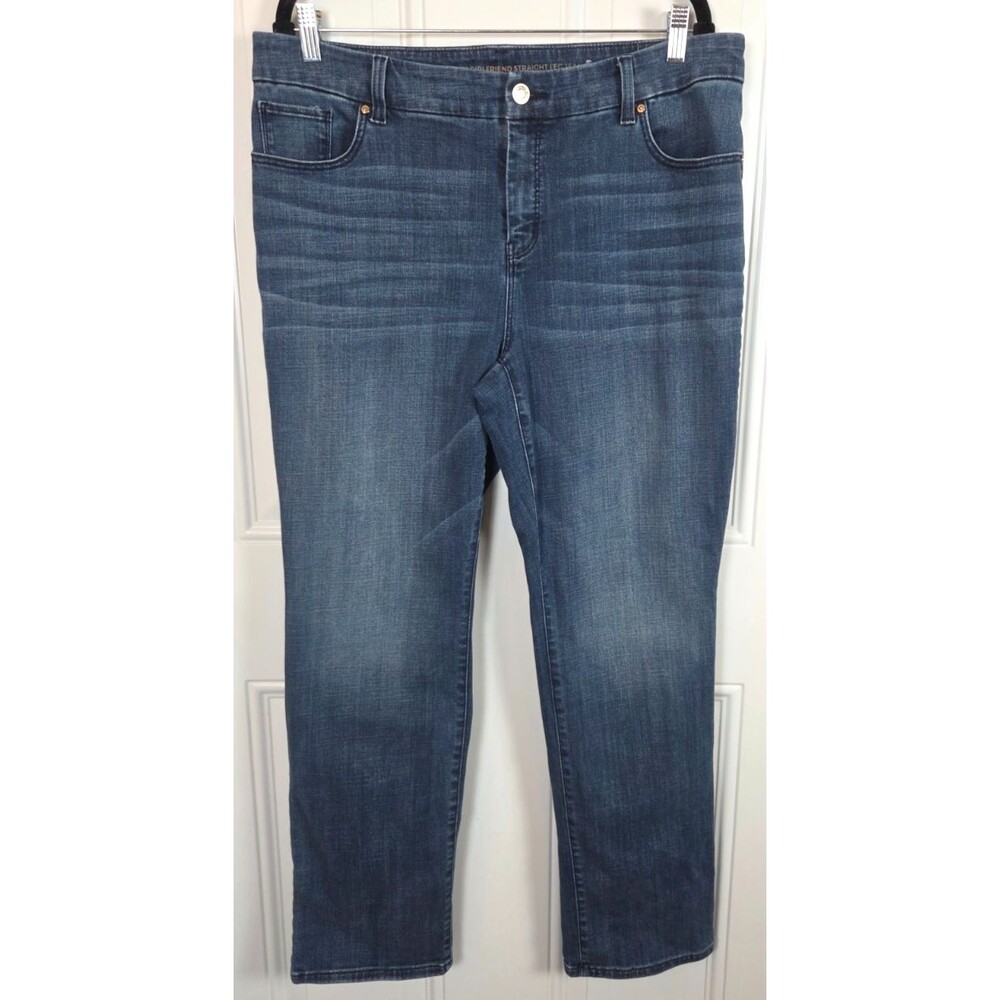 Chico's So Slimming Girlfriend Straight Leg Jeans Size 14